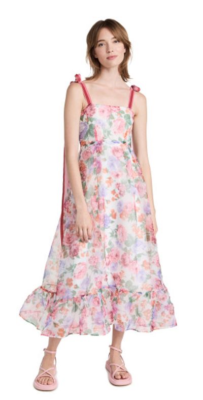 knee length dresses for ladies Sister Jane Chiffon Puff Sleeve Midi Dress