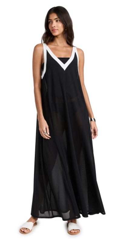 staud black and white dress STAUD Ilana Dress Black