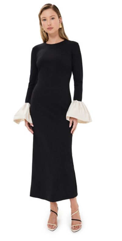 chinese dress ladies STAUD, Joy Maxi Dress in Black, Size 12