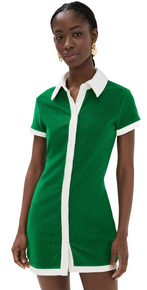 STAUD - Holtz Dress VERT/WHITE M