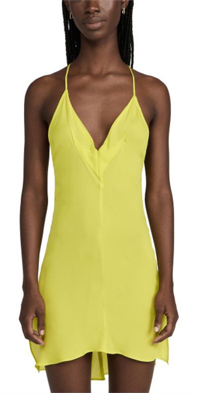 slim fit dress slacks Dolce Gabbana Neon Green Silk Stretch Slip Mini Dress  PaumLosAngeles