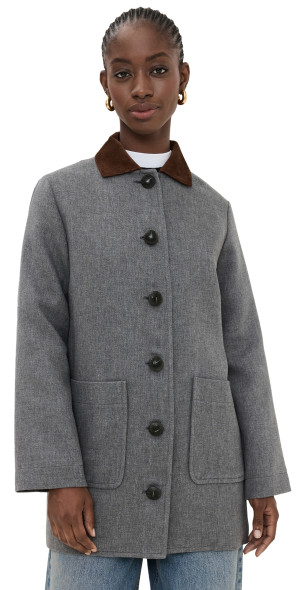 Veronica Beard - Freya Dickey Coat Medium Heather Grey XL