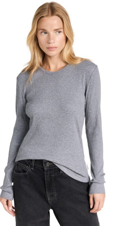 WSLY WSLY Rivington Ribbed Long Sleeve Top Heather Grey XL