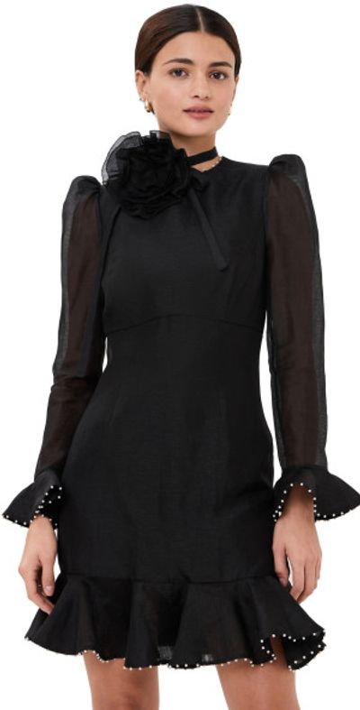 Zimmermann - Crush Flower Mini Dress Black 1 Zimmermann - Crush Flower Mini Dress Black 1