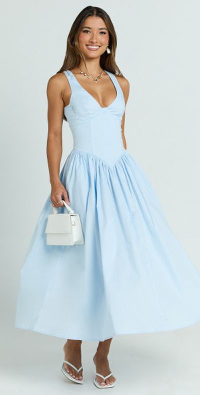 sachin and babi light blue dress Ariyah Drop Waist Midi Dress Green / XL main image 0