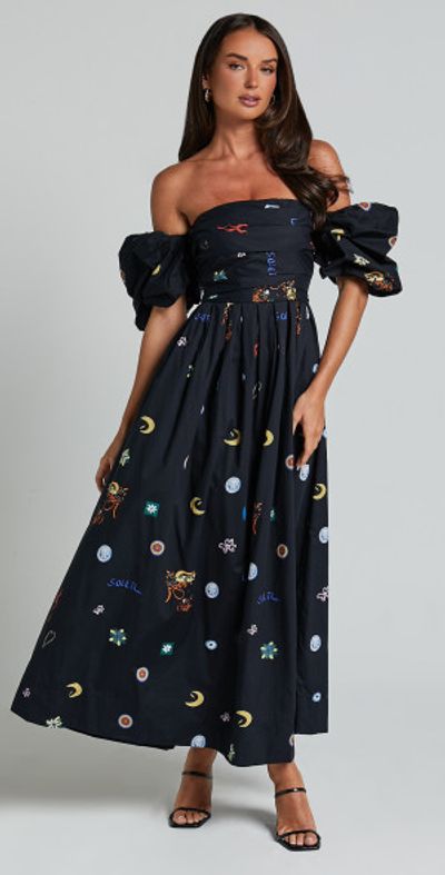 chinese dress ladies Quennell Black Lace Corset Maxi Dress (Archive Sale) main image 0