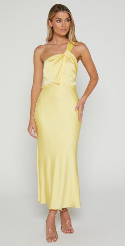 white christmas dresses TRIZ Chic Butter Yellow Dress Yellow / M main image 1