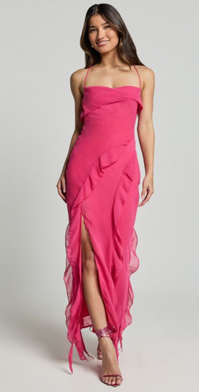 hot pink off the shoulder mini dress Sexy Hot Pink Off-the-Shoulder Long Sleeve Mini Dress – Mislish main image 1