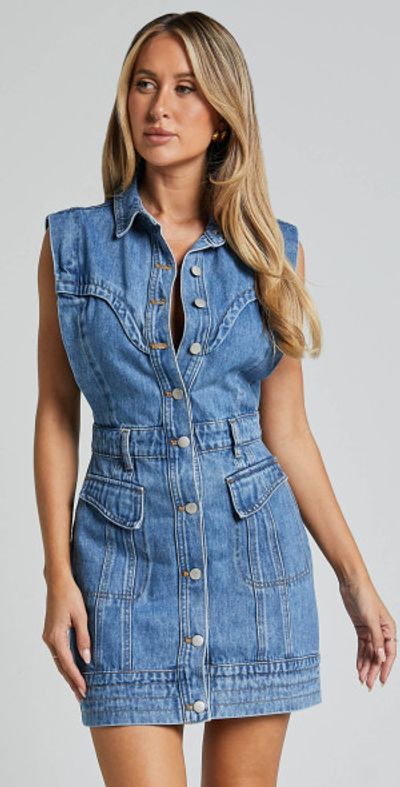 denim dress showpo Alison Midi Dress