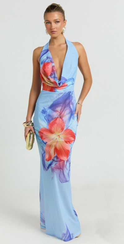house of harlow halter dress Benni Harlow Halter Mini Dress in Butter Spot – Hills Shire Hire main image 0