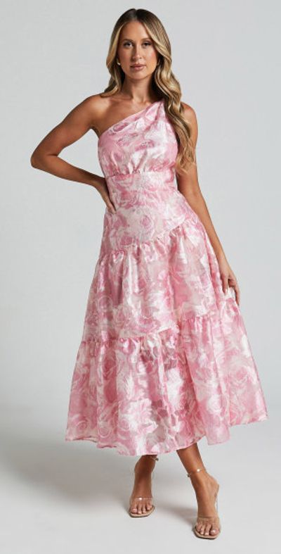 showpo pink one shoulder dress Showpo - Lettie Midi Dress
