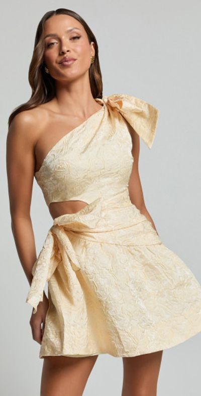 white christmas dresses Mini Minx Black Cream Ruffle Detail Side Cut Out Mini Dress main image 0