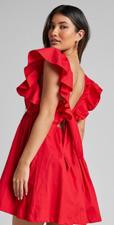 strapless open back dress Women's Sweet Nature Dress, Red main image 1