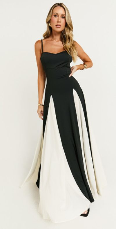 Showpo - Rima Maxi Dress - Contrast Detail A-line Maxi Dress in Black Showpo - Rima Maxi Dress - Contrast Detail A-line Maxi Dress in Black