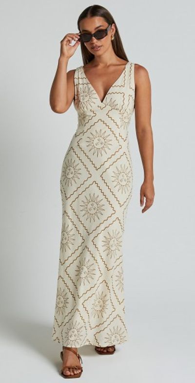 knee length dresses for ladies Pastel Yellow Slip Midi Dress – Gabi Swimwear