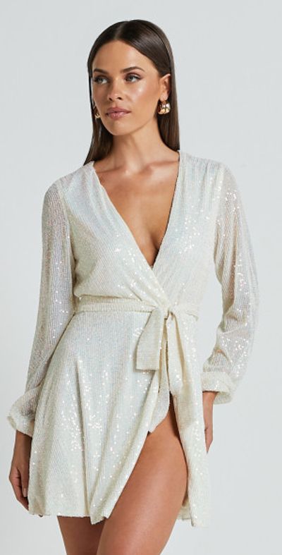 showpo white long sleeve dress Showpo - Paige Maxi Dress