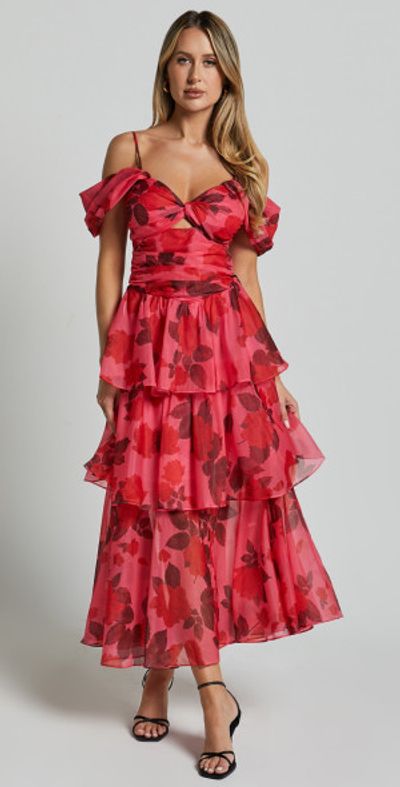 off shoulder cut out midi dress Darband Cut-out Dress