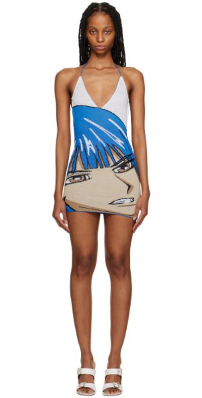 1XBLUE - SSENSE Exclusive Blue Anime Minidress 1XBLUE - SSENSE Exclusive Blue Anime Minidress