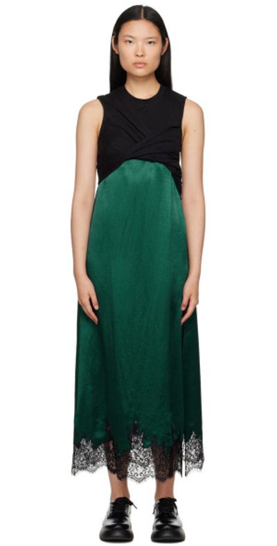 green emerald velvet dress Dresses Online - Women Striped Black & White Printed Midi Dress main image 1