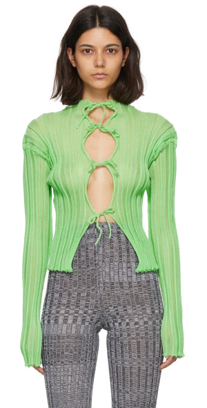 【フォローで10%オフ】 A. Roege Hove カーディガン A. ROEGE HOVE - SSENSE Exclusive Green Cotton & Nylon Cardigan