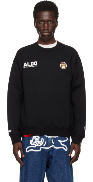【AAPE】A BATHING APE AAPER UNVS ALDOパイルロゴ AAPE by A Bathing Ape - Black 'AAPER Aldo' Sweatshirt