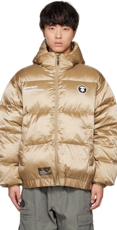 AAPE by A Bathing Ape - Gold Hooded Down Jacket