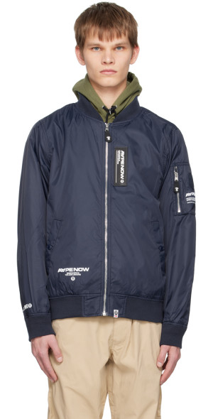 AAPE by A Bathing Ape - Navy MA1 Bomber Jacket