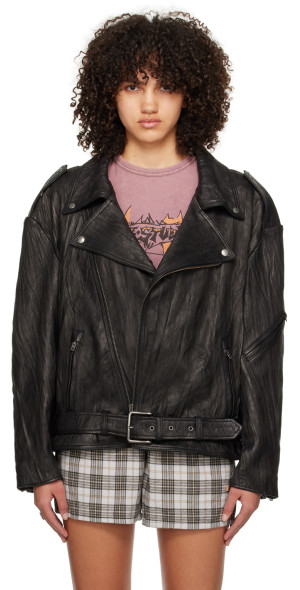 Veste Tunique Pretty Angel Taille XL Noir - Look Froissé (crinkled), Ceinture à La Taille - Neuf Avec étiquettes
