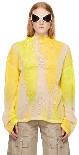 Acne Studios シャツ　ストライプ イエロー Acne Studios - Yellow Tie-Dye Long Sleeve T-Shirt