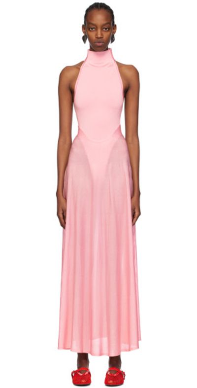 ALAA - Pink Shiny Maxi Dress