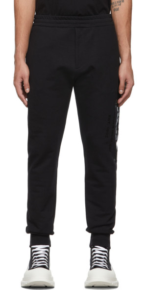 Alexander McQueen - Black Graffiti Logo Lounge Pants