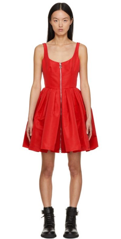 alexander mcqueen red dress Asymmetric Draped - - Women Sleeveless a Buy Alexander McQueen Long Sleeve