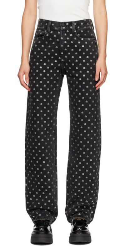 Alexander Wang Alexander Wang Black Crystal Pattern Jeans