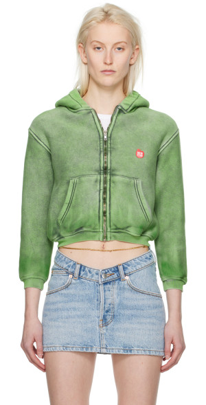 Alexander Wang - Green Shrunken Hoodie