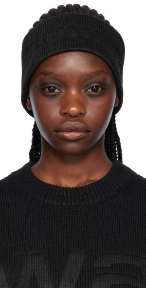 alexanderwang.t - Black Logo Compact Deboss Headband