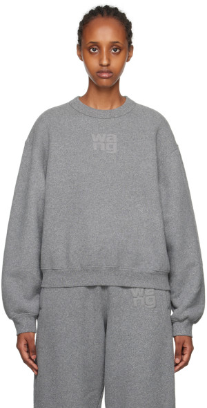 alexanderwang.t - Gray Glitter Sweatshirt