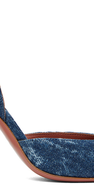 amina muaddi blue heels