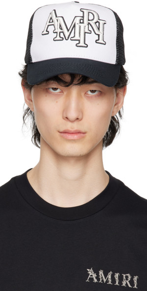 AMIRI - Black & White Amiri Staggered Trucker Cap