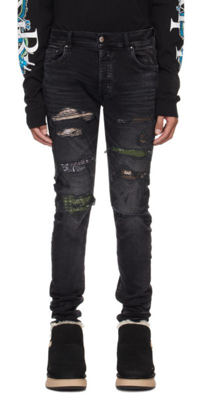 AMIRI Black Bandana Thrasher Jeans