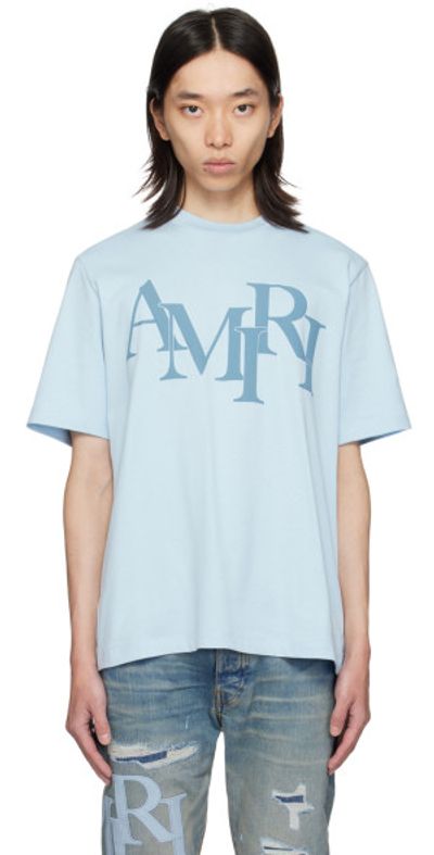 AMIRI AMIRI Blue Amiri Staggered T-Shirt