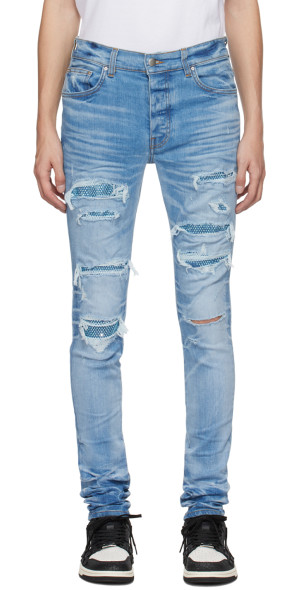 AMIRI - Blue Crystal Thrasher Jeans