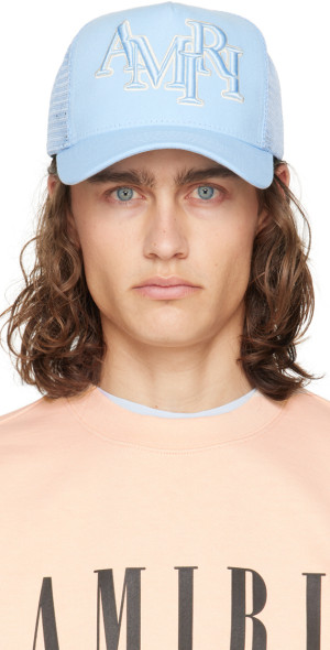 3*y様 国内タグ付 AMIRI MA TRUCKER ベイビーブルー トラッカ AMIRI - Blue 'MA' Logo Trucker Cap