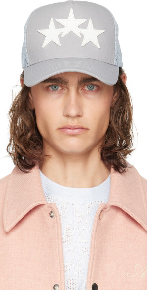 AMIRI - Gray 3 Star Trucker Cap