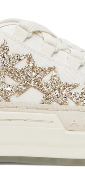 AMIRI - Off-White & Gold Glitter Stars Court Low Sneakers