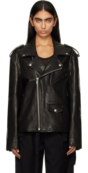 Ann Demeulemeester - Black Anu Perfecto Leather Jacket
