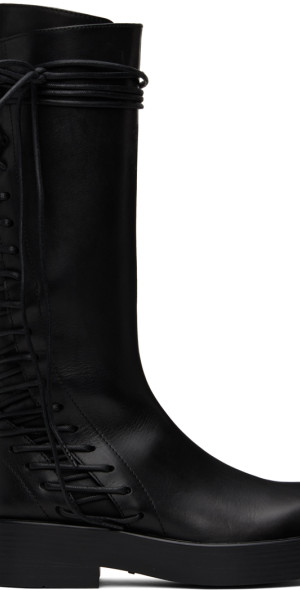 ANN DEMEULEMEESTER ベスト 36 ブラック Ann DEMEULEMEESTER アンドゥムルメステール ANN 22AW ウール ロング