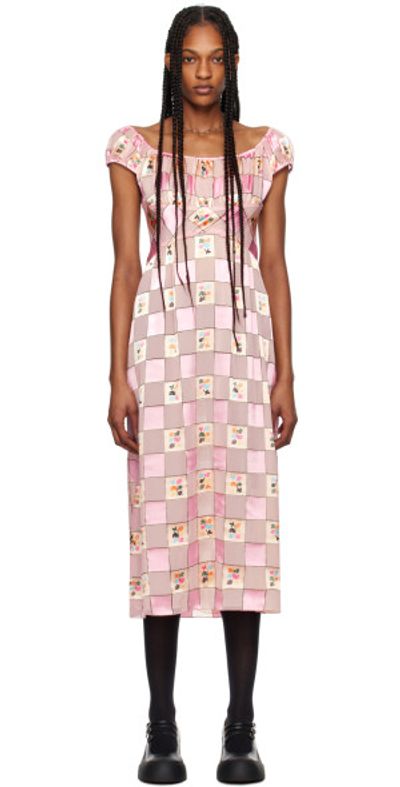 pink check midi dress Pink/Multi Julietta Check Strappy Dress | WHISTLES