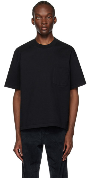 AURALEE - Black Stand-Up T-shirt