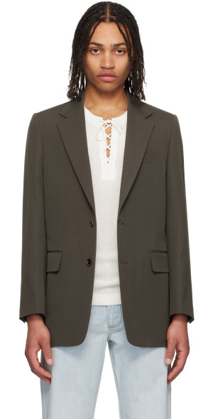 AURALEE - Brown Light Wool Max Gabardine Blazer