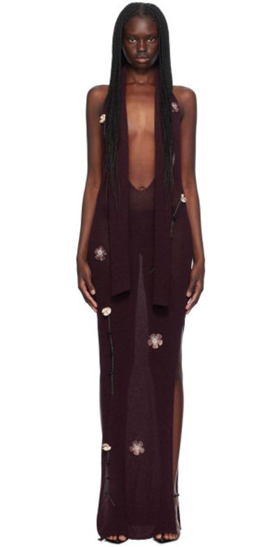 aya muse burgundy dress Aya Muse Burgundy Wisp Maxi Dress